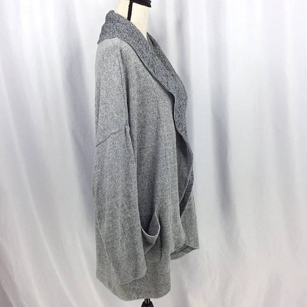 Banana Republic Open Lofty‎ Knit Cardigan Sweater Womens Size M/L Gray Pockets